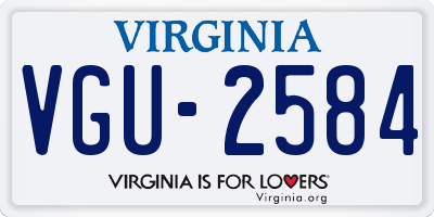 VA license plate VGU2584