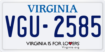 VA license plate VGU2585