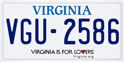VA license plate VGU2586