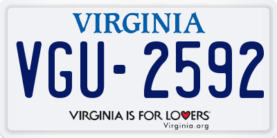 VA license plate VGU2592