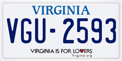 VA license plate VGU2593
