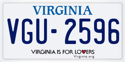 VA license plate VGU2596