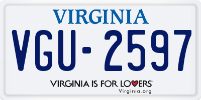 VA license plate VGU2597