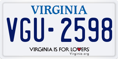 VA license plate VGU2598
