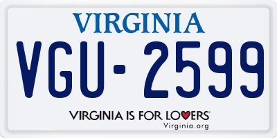 VA license plate VGU2599