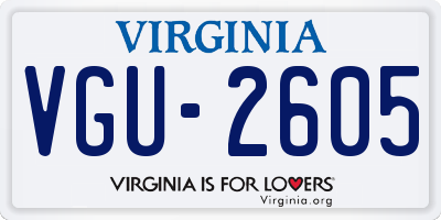 VA license plate VGU2605