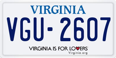 VA license plate VGU2607