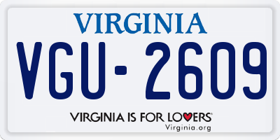 VA license plate VGU2609
