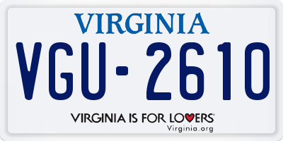 VA license plate VGU2610