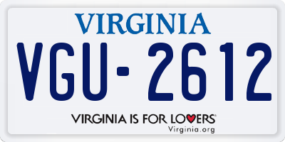 VA license plate VGU2612