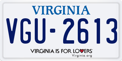 VA license plate VGU2613