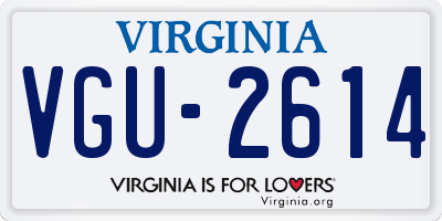 VA license plate VGU2614
