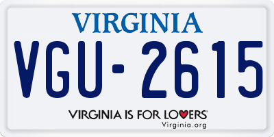 VA license plate VGU2615