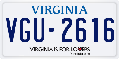 VA license plate VGU2616