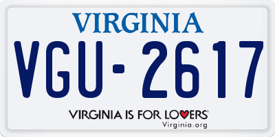 VA license plate VGU2617
