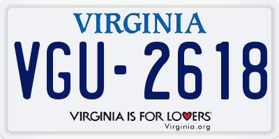 VA license plate VGU2618