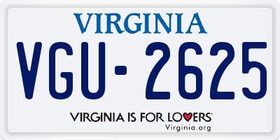 VA license plate VGU2625