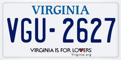 VA license plate VGU2627