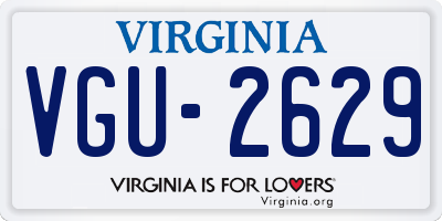 VA license plate VGU2629