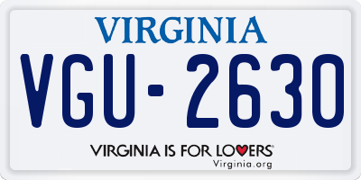 VA license plate VGU2630