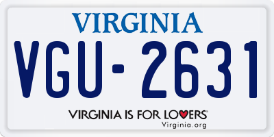 VA license plate VGU2631