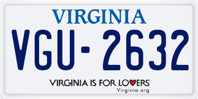 VA license plate VGU2632