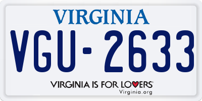 VA license plate VGU2633