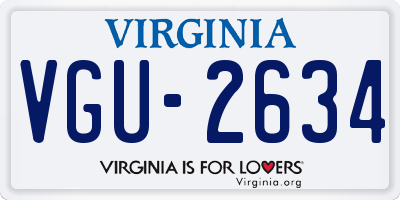 VA license plate VGU2634