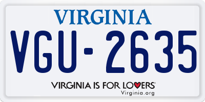 VA license plate VGU2635