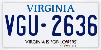 VA license plate VGU2636