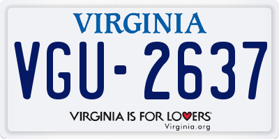 VA license plate VGU2637
