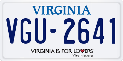 VA license plate VGU2641