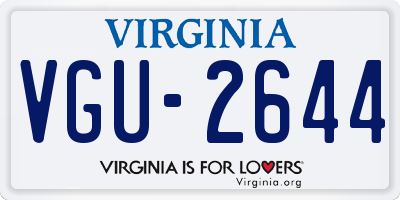 VA license plate VGU2644
