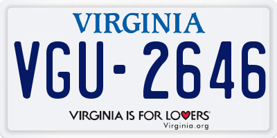 VA license plate VGU2646