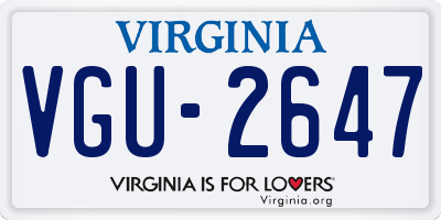 VA license plate VGU2647