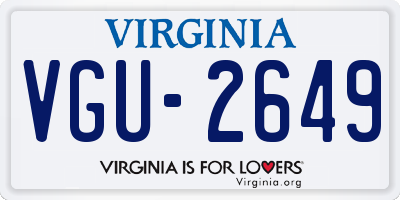 VA license plate VGU2649