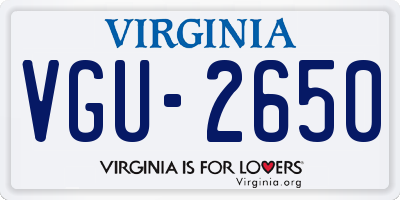 VA license plate VGU2650