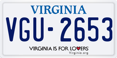 VA license plate VGU2653
