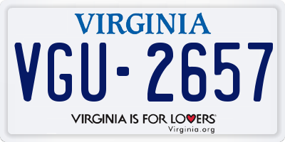 VA license plate VGU2657
