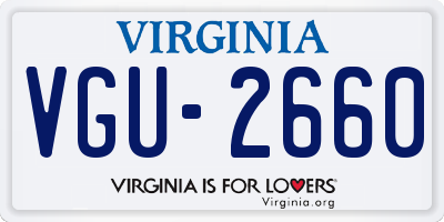 VA license plate VGU2660