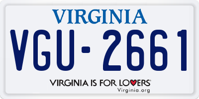 VA license plate VGU2661