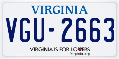 VA license plate VGU2663