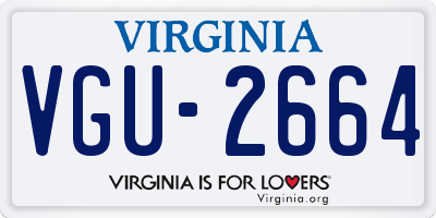 VA license plate VGU2664