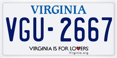 VA license plate VGU2667