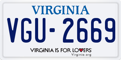 VA license plate VGU2669