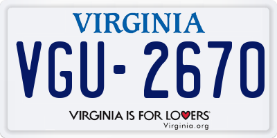 VA license plate VGU2670