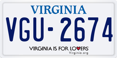 VA license plate VGU2674