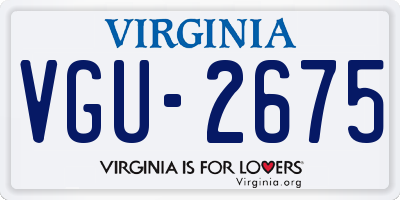 VA license plate VGU2675