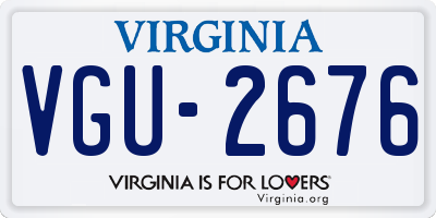 VA license plate VGU2676