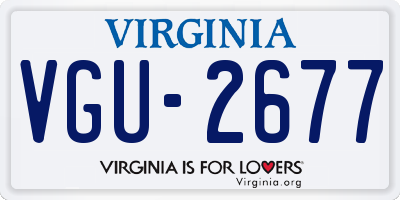 VA license plate VGU2677